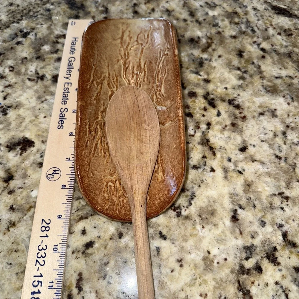 Pottery Brown Spoon Rest Custom Hand Crafted Unique. Custom Made 5141
